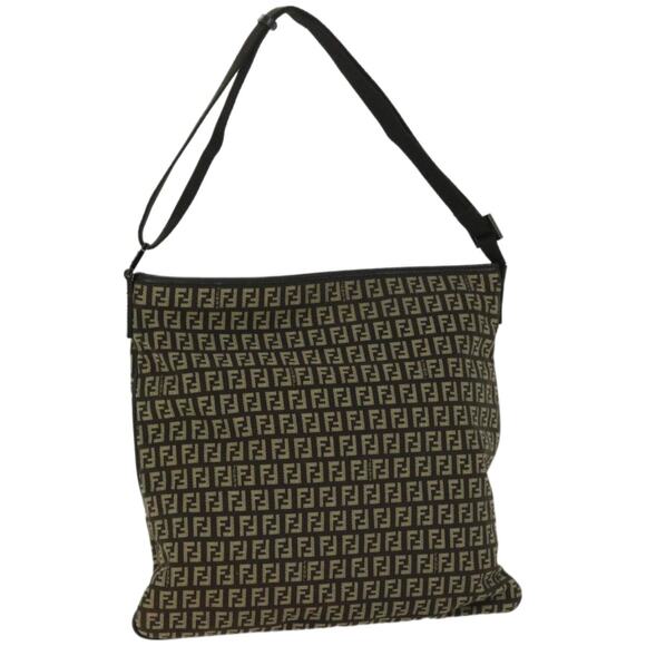 FENDI Zucchino Canvas Mamma Baguette Shoulder Bag Brown - Picture 1 of 12